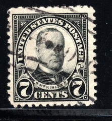 U.S. Stamp – (circa 1922-1925) 7¢ William McKinley (perf 11) SC# 559