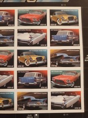 Lot of 8 Sheets Muscle Cars, 50s Fins, Motorcycles Postage Stamp MNH Full Sheets