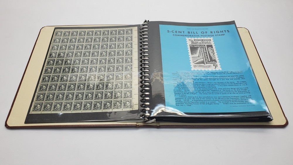 US Full Sheet x30 Postage Stamp Album Collection Vintage + Postal Bulletins!
