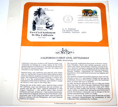 First Day of Issue Souvenir Page First Civil Settlement California 1977 Stamp