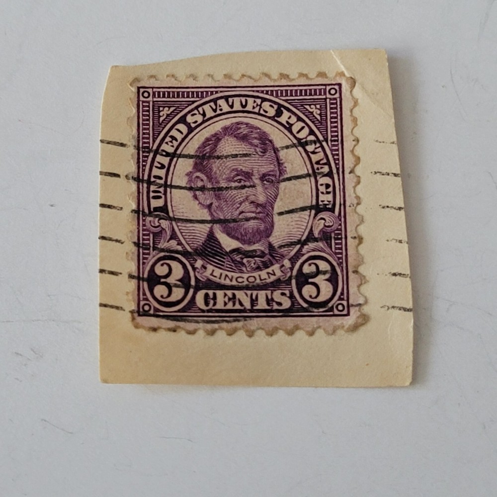 United States Postage Abraham Lincoln 3 cent Stamp purple