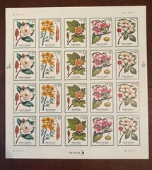 US Postage Stamp Sheet US Scott #3193-3197 Flowering Trees 32C Botanical