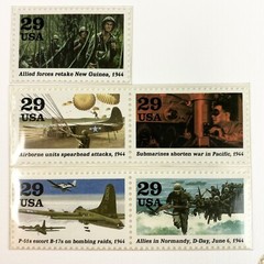 Donald Moss WWII Postage Stamp Art USPS D Day P38 Veteran Military Farmable Gift