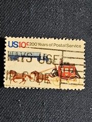 U.S. Postage Stamp Scott #1572, 200 Years Of Postal Service 10c