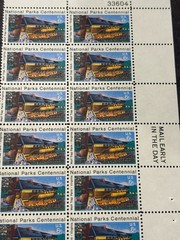 1972 US Scott #1452, 6c National Parks Centennial Stamps, MNH Block of 20