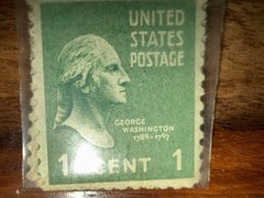 Washington 1 Cent Green Stamp 1789-1797 ( Extremely Rare Vintage ) Mint.