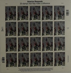 US SCOTT B2 AMERICA RESPONDS PANE OF 20 STAMPS MNH