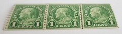 Benjamin Franklin One Cent U.S. Rare Set of 3 unused Stamps No Rubber Stamp Mark