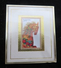Limited Edition Stamp Carousel Horse 1995 Framed with Glass Number 65 of 10,000