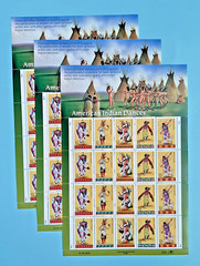 Six x 20 = 120 of AMERICAN INDIAN DANCES 32¢ US USA Postage Stamps. Sc 3072-3076