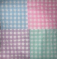 Four Paper Beverage Decoupage Craft Napkins Easter Checker Pastel Colors 5”x5