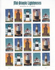 Mid Atlantic Lighthouses Postage Stamps, 5 Booklets 100 Stamps Total USPS