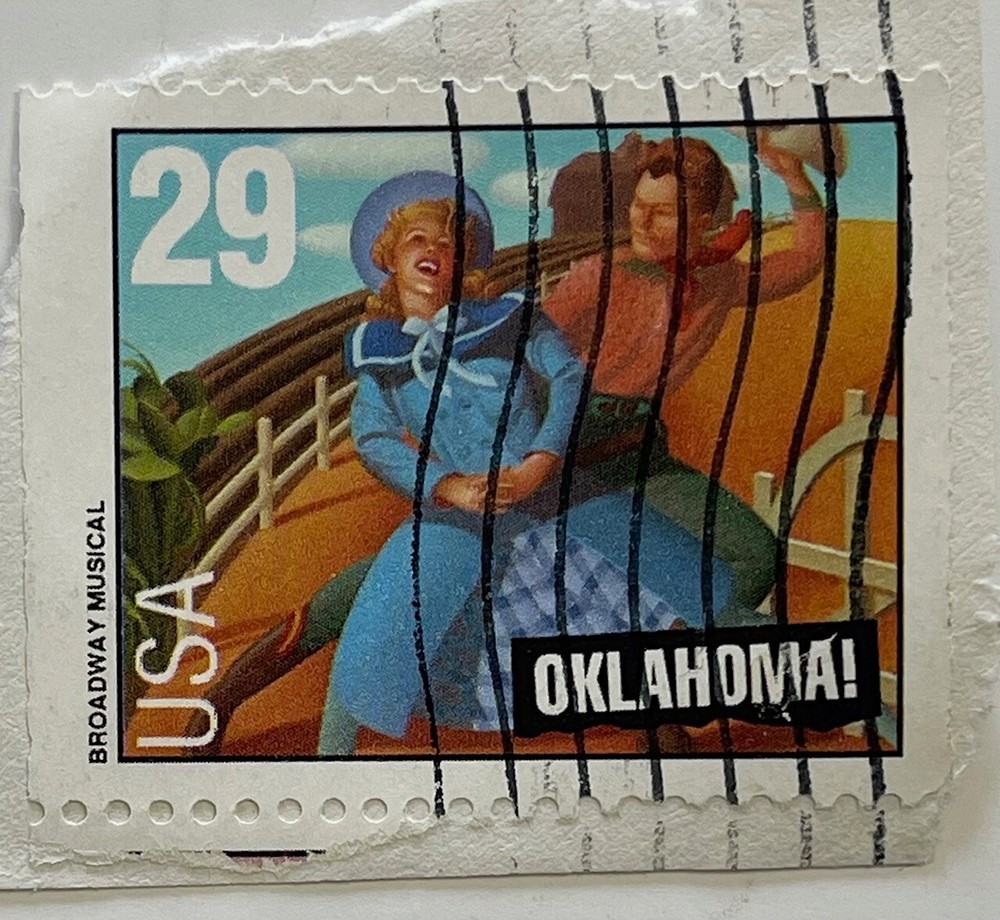 United States Postage Stamp 29 Cents Broadway Musical Oklahoma Cancelled USA
