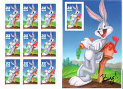 Scott#: 3137 – Bugs Bunny 10×32¢ 1997 Avery self-adhesive pane of 10 – Lot 16