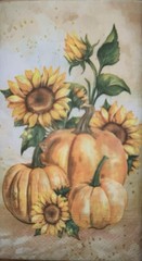 Three Individual dinner Decoupage Napkins/autumn/Halloween/Sunflower/pumpkins