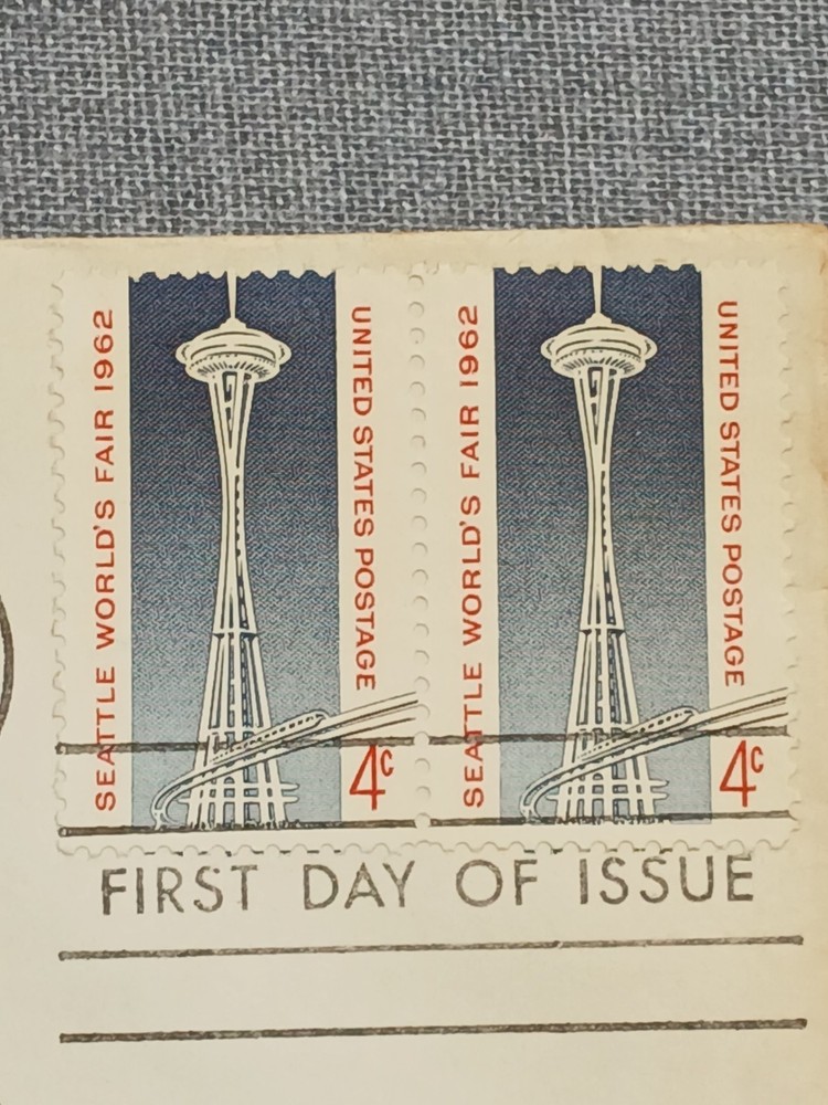 US 4 Cent Seattle World’s Fair 1962 Pair on First Day Cover Collectible