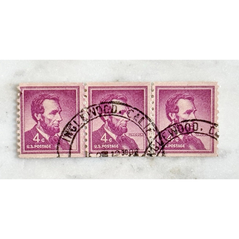 1954 Abraham Lincoln 4 Cent US Postage Stamps (A)