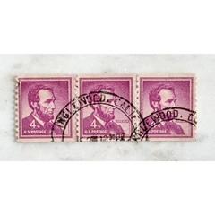 1954 Abraham Lincoln 4 Cent US Postage Stamps (A)