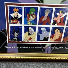 Disney Villains USPS Stamps Framed Art Maleficent New Stamps Framed D23 Limited