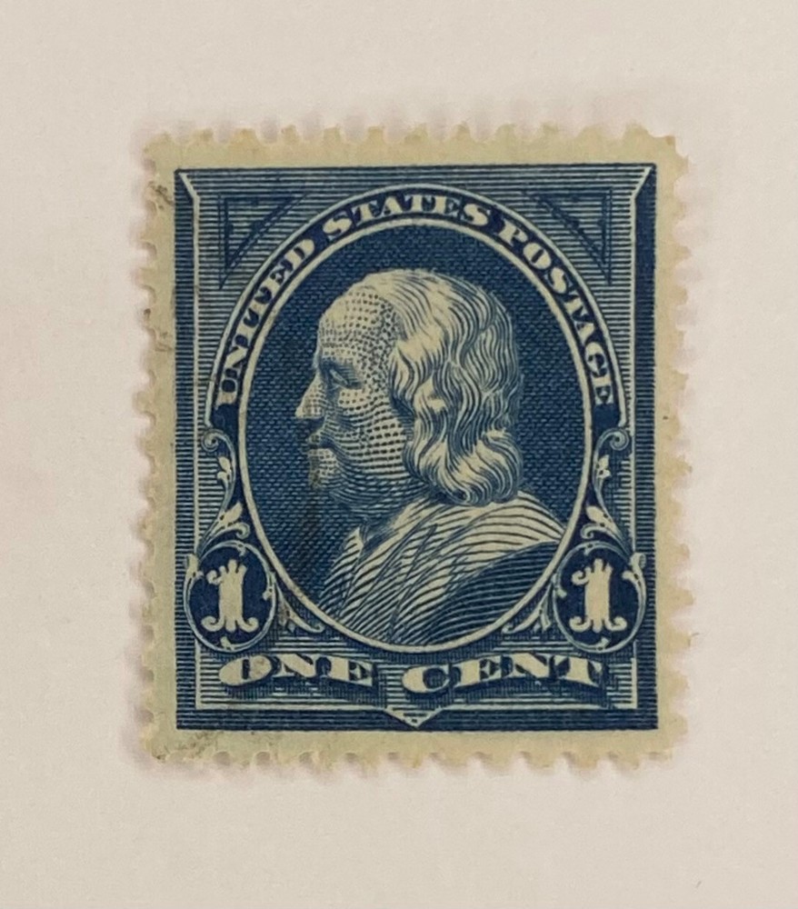 US Scott #264 1 cent Single stamp blue Franklin Perf 12 1895 NG NH Unused J118