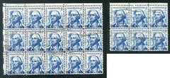 US Stamps 5 Cent George Washington Blue 1967 Block of 15 And Block of 6 Used