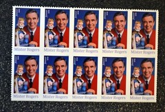 2018USA #5275 Forever Mister Rogers – Block of 10 stamps Mint NH