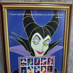 Disney Villains USPS Stamps Framed Art Maleficent New Stamps Framed D23 Limited