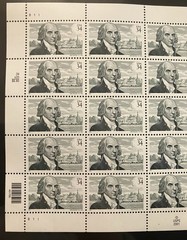 #3545 JAMES MADISON 1751-1836 20 34 CENT STAMPS 2001 MNH Free Shipping
