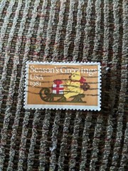 Seasons Greetings USA 1981 bear stamp