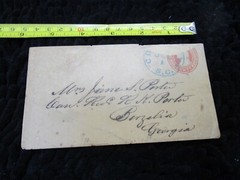 1850’s Envelope Stamp Covers w/ South Carolina Postage Mark to Georgia Civil war