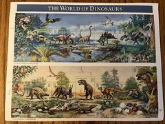 1996 The World of Dinosaurs Full Sheet of 15 .32 Cent Stamps MNH