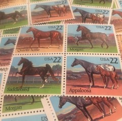 10 Horse Stamps For Holiday, Wedding And Special Occasion Mail