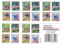 Self-Adhesive Forever Stamps Booklet of 20 – Flag Design, 2013 Collectible Posta