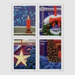 40 FOREVER STAMPS USPS 2 Booklets CHRISTMAS Holiday Windows