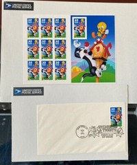 U.S. Stamps, Sylvester & Tweety Error Sheet #3205 Plus A First Day Cover