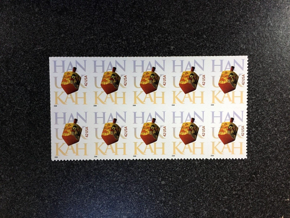 2008USA #4372 42c Hanukkah – Block of 10 Stamps mint sheet