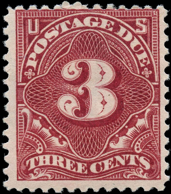 USA Mint H F 3c Scott #J40 1895 Postage Due Stamp