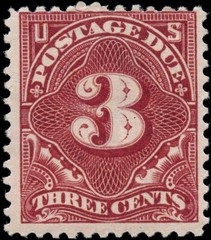 USA Mint H F 3c Scott #J40 1895 Postage Due Stamp