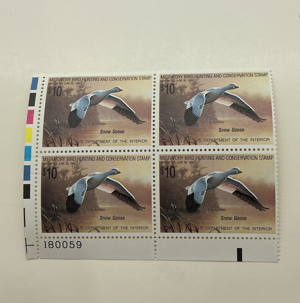 1988 US Federal Scott #RW55 Snow Goose Block of 4 (166)