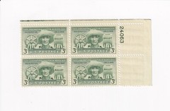 US Postage 3 CENTS FIRST GUBERNATORIAL ELECTION IN PUERTO RICO: PLATE BLOCK