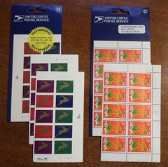 5 Sheets x 10 = 50 Greetings Reindeer / Happy New Year 33¢ US Stamps NEW!