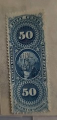 USA Used VG-F 50c Scott #R65b 1862-71 Part Perf Foreign Exchange Revenue Stamp