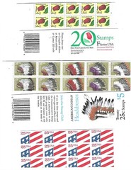 2 Booklets, F Stamp & Am Indian Headress, 25 cent Flages Imperf