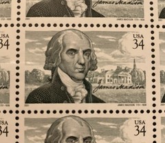 #3545 JAMES MADISON 1751-1836 20 34 CENT STAMPS 2001 MNH Free Shipping