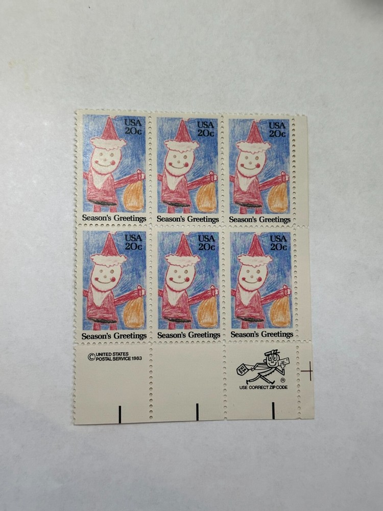 United States USA Seasons Greetings Postage Stamps Lot Of 6 .20 Cent Collectible