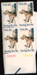1979 15c Seeing Eye Dogs Block of Four Scott #1787 ST113