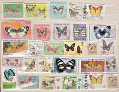 Butterflies 28 stamps postage, wildlife theme collection