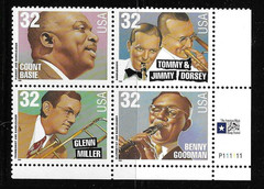 USA SC #3099a American Music Series – Big Band Leaders – BLK4 . MNH