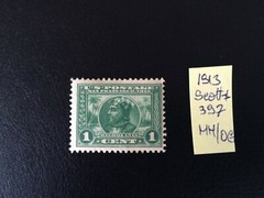 US stamps 1913 Panama-Pacific Exibition 1c green perf. 12 Scott # 397 MH OG