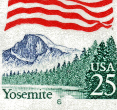 US Stamps – 25¢ Flag/Yosemite Park – Plate #6 Coil Strip of 5 MNH stamps SC#2280